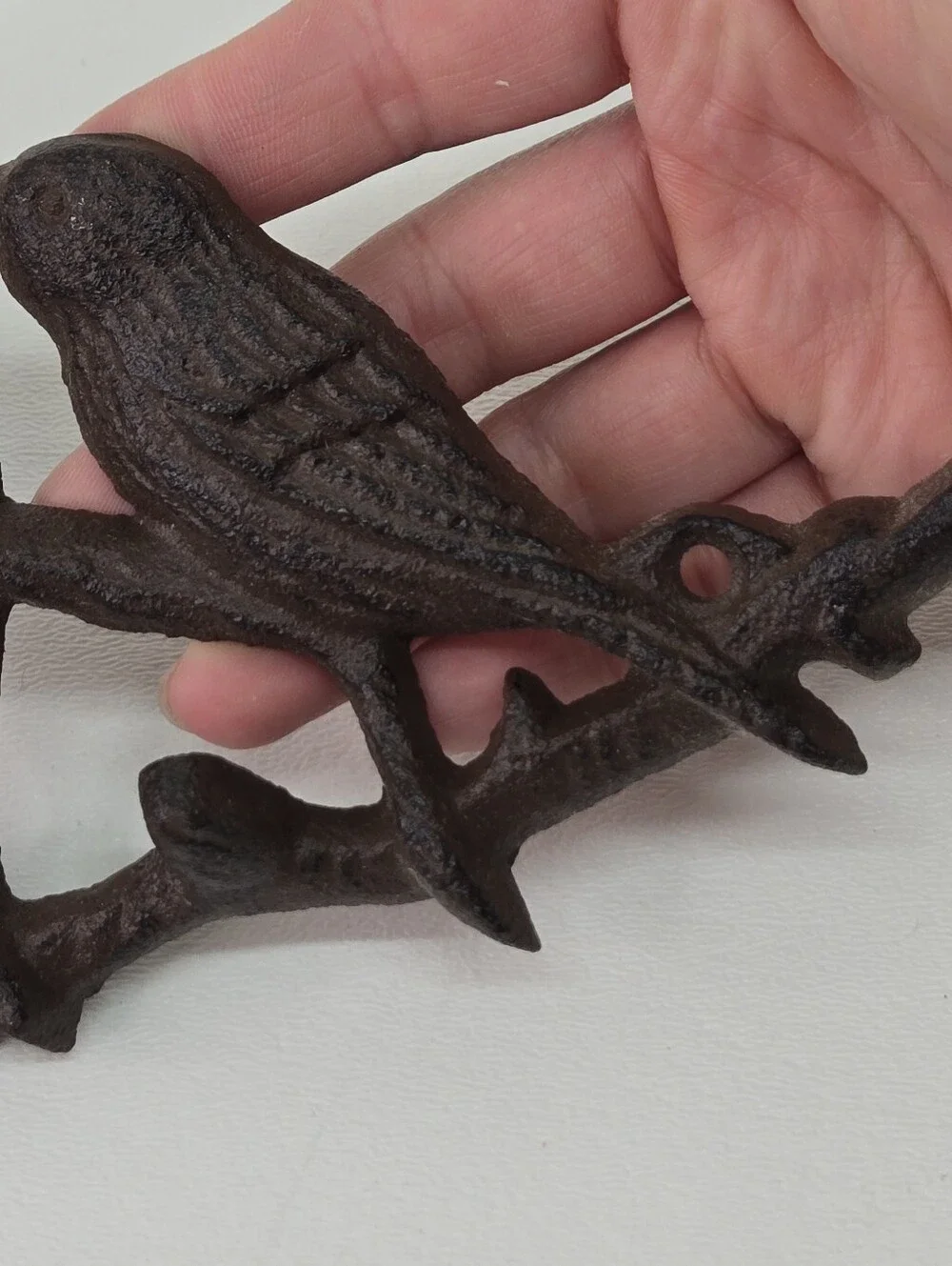VTG Cast Iron 4 Birds Tree Branch Wall Hook‎ Key Coat Hanger Cottagecore Rustic
